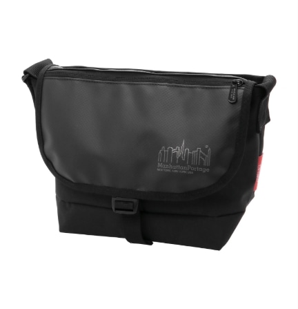 Pacific Nylon Messenger Bag JR Flap Zipper Pocket W/ Divider Black S