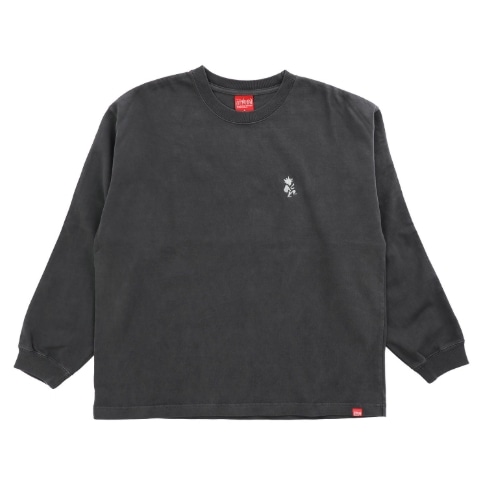 L/S Print T-Shirt　Mサイズ Charcoal M