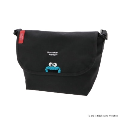 NYLON MESSENGER BAG JR (SM) BP W/DIV MGNT 500D CORDURA SESAME ST Black S