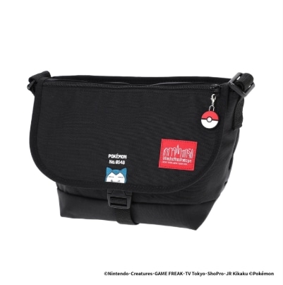 Nylon Messenger Bag JR Flap Zipper Pocket Pokemon Kabigon Black S