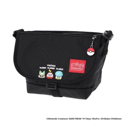 Nylon Messenger Bag JR Flap Zipper Pocket Pokemon Paldea Black S