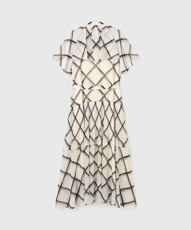 【仙台パルコ】チェックプリントプリーツワンピース ベージュ 38 ベージュ 38