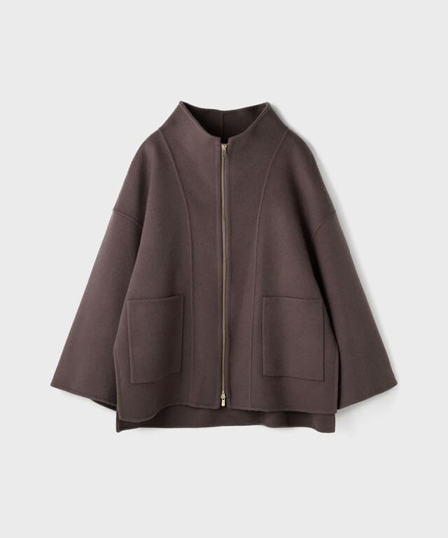 【仙台パルコ】ストール付リバージップブルゾン チャコール 36 チャコール 36