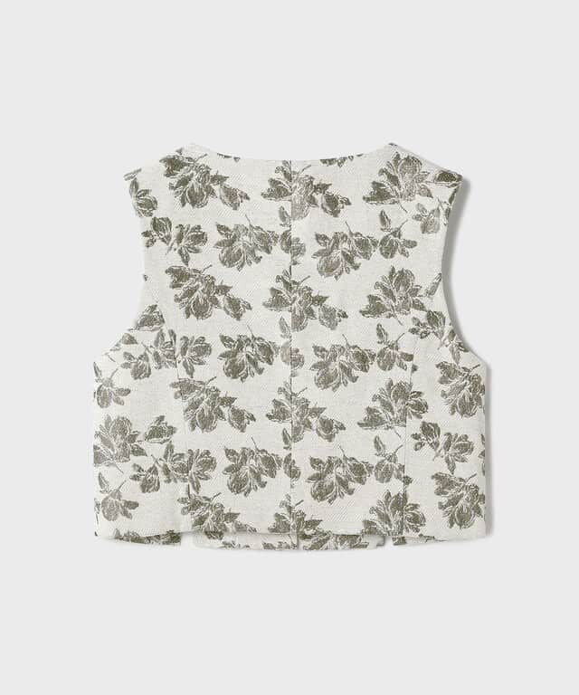 【仙台パルコ】ラメフラワージャガードベスト キナリ 36 キナリ 36