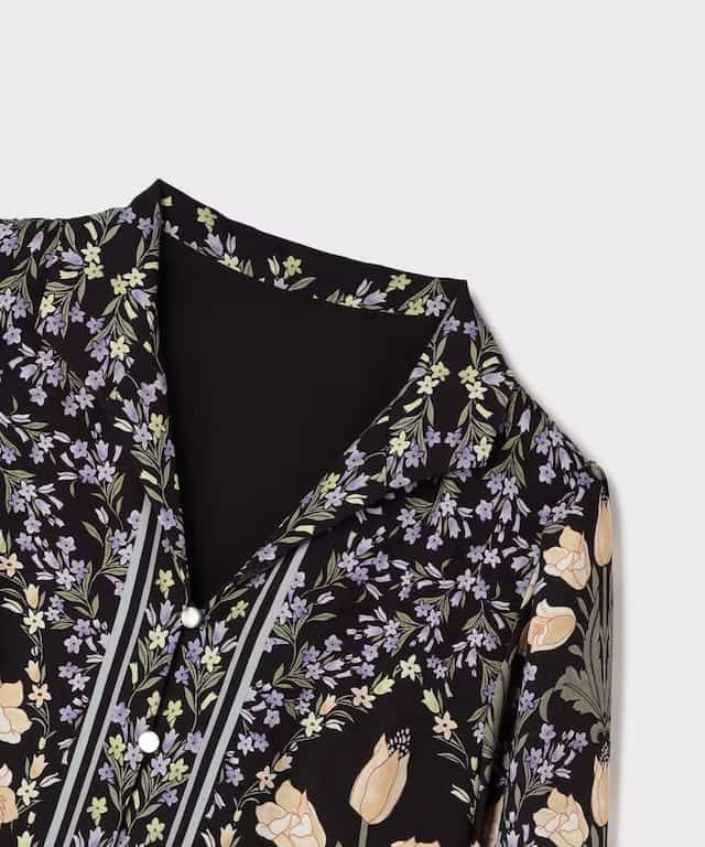 【仙台パルコ】フラワーパターンプリントワンピース ブラック 38 ブラック 38