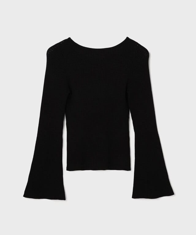 【仙台パルコ】アイレットリブニットトップ ブラック 36 ブラック 36