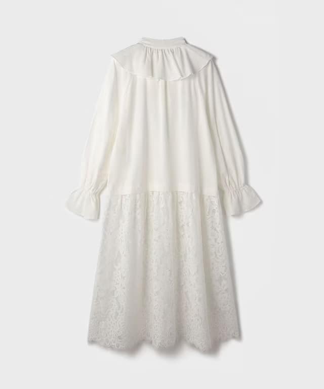 【仙台パルコ】レースコンビフリルカフタンワンピース キナリ 36 キナリ 36