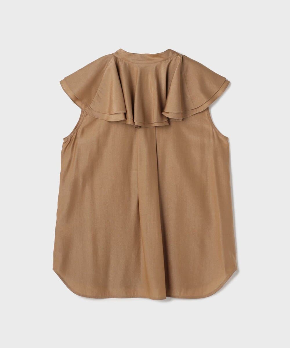 【仙台パルコ】フリルスキッパーブラウス キャメル 38 キャメル 38