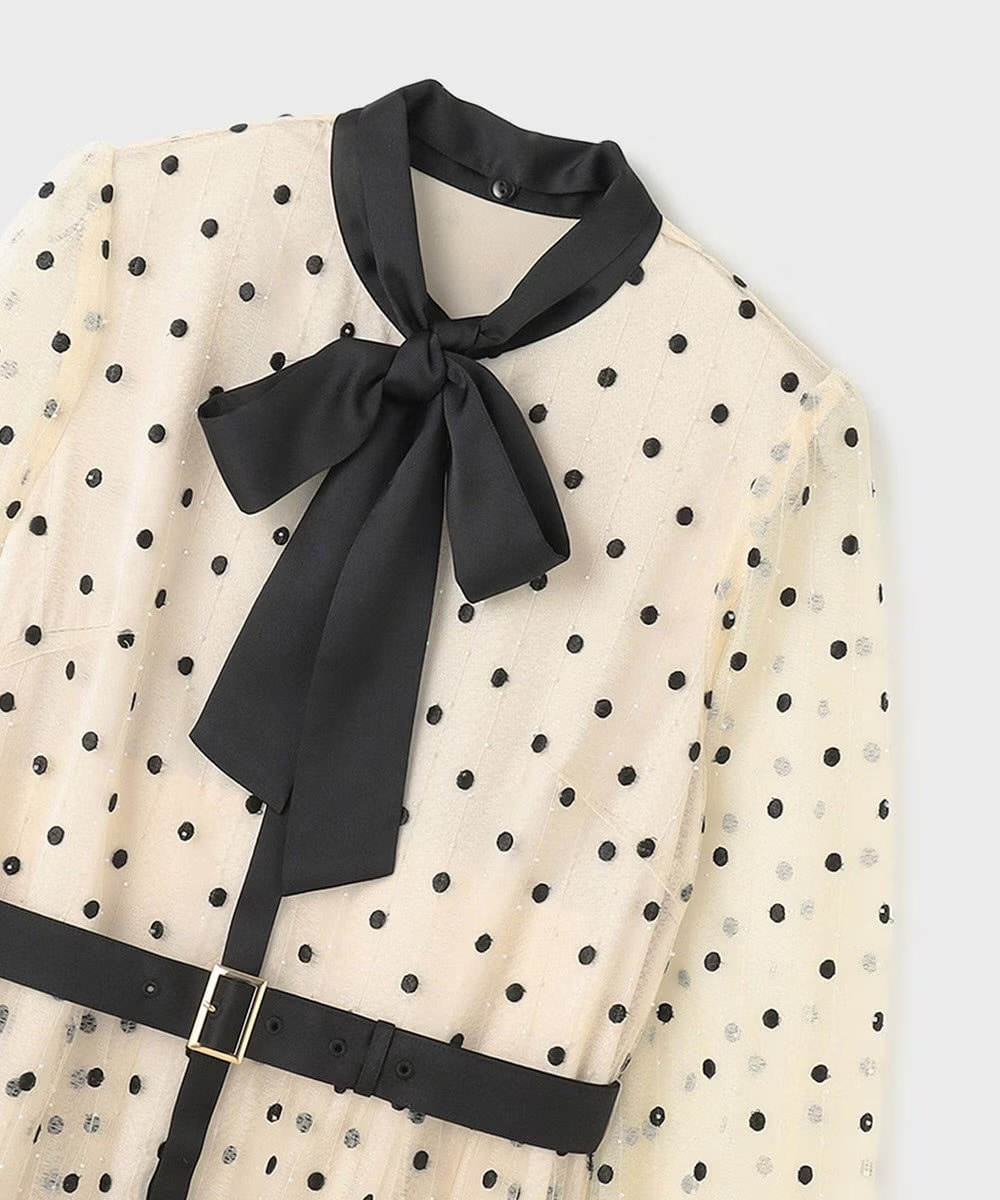 【仙台パルコ】 ビーズ刺繍ドットドレス キナリ 36 キナリ 36