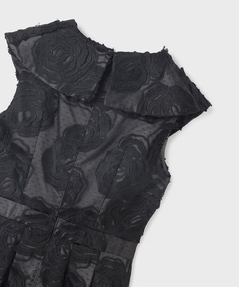 山田様専用 ローズ刺繍ワンピース ブラック 38 ブラック 38