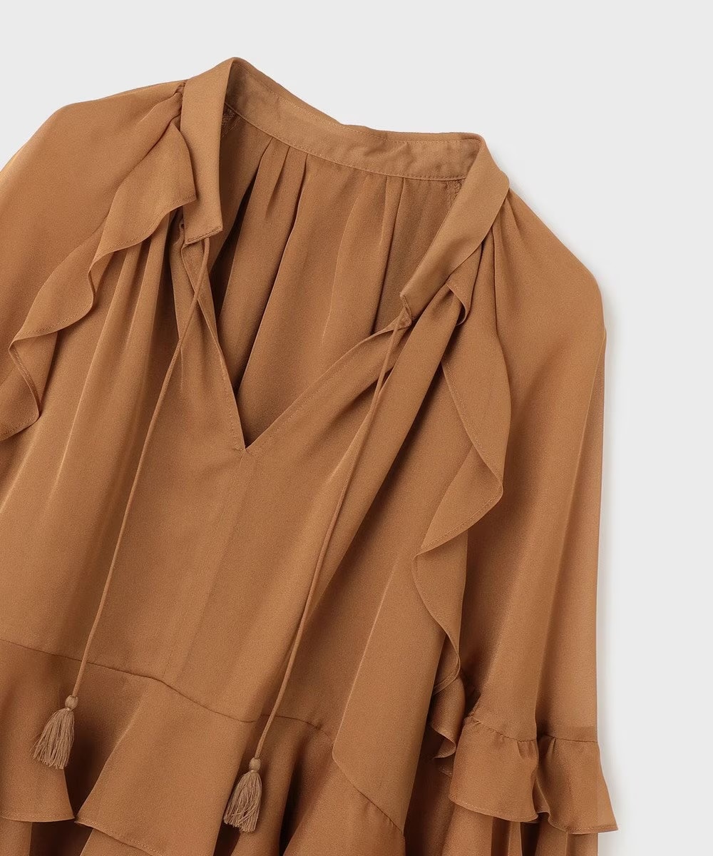 【仙台パルコ】 シフォンフレアブラウス ブラウン 36 ブラウン 36