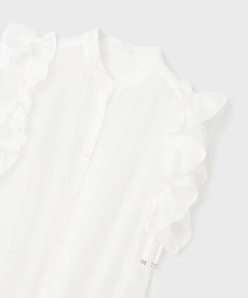  【仙台パルコ】マルチフリルノースリーブブラウス ホワイト 36 ホワイト 36