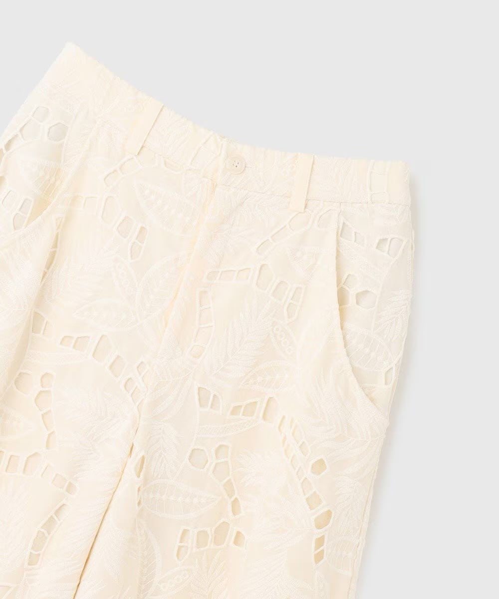  【仙台パルコ】 カットワークバギーパンツ キナリ 38 キナリ 38