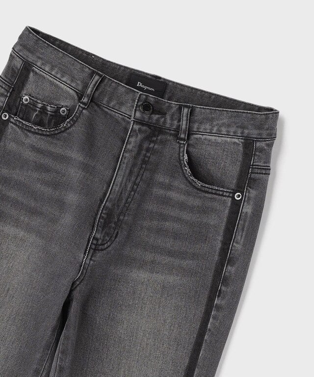 【仙台パルコ】ラインスリムデニムパンツ ブラック 38 ブラック 38