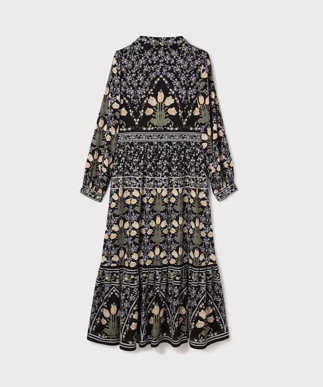 【仙台パルコ】フラワーパターンプリントワンピース ブラック 38 ブラック 38