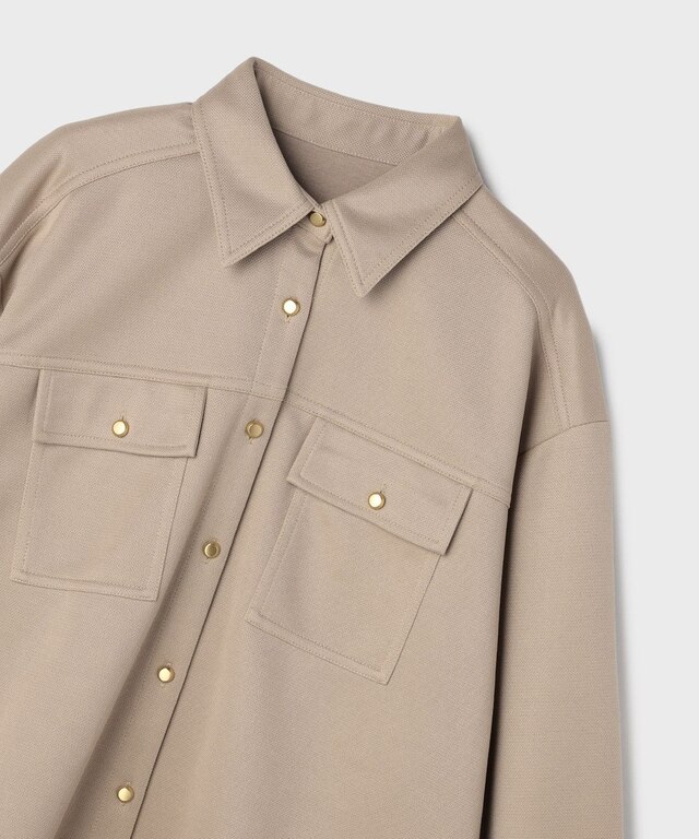 【仙台パルコ】ジャージビッグシャツ ベージュ 38 ベージュ 38