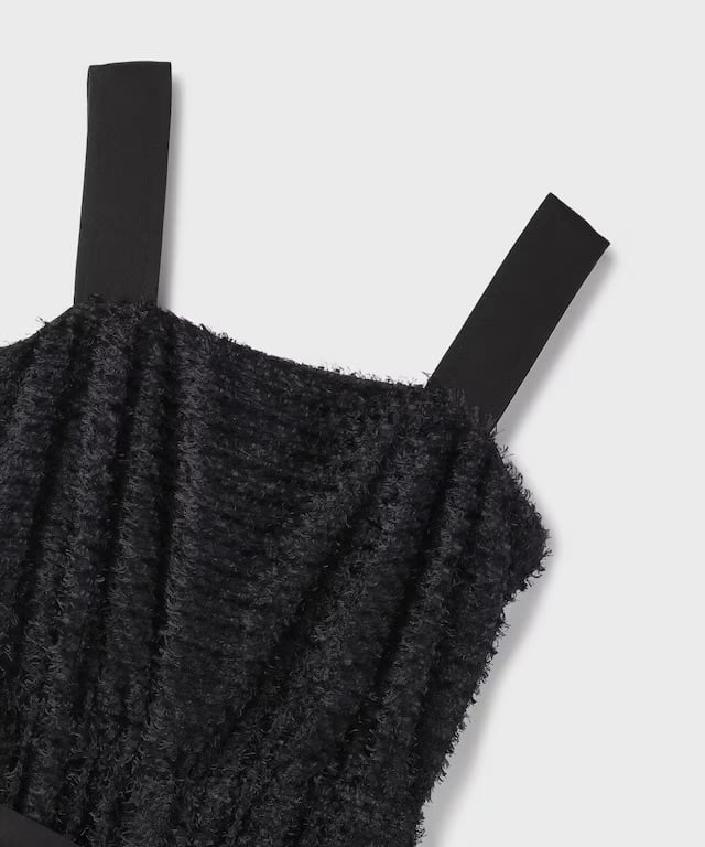 【仙台パルコ】カットジャガードサロペット ブラック 36 ブラック 36