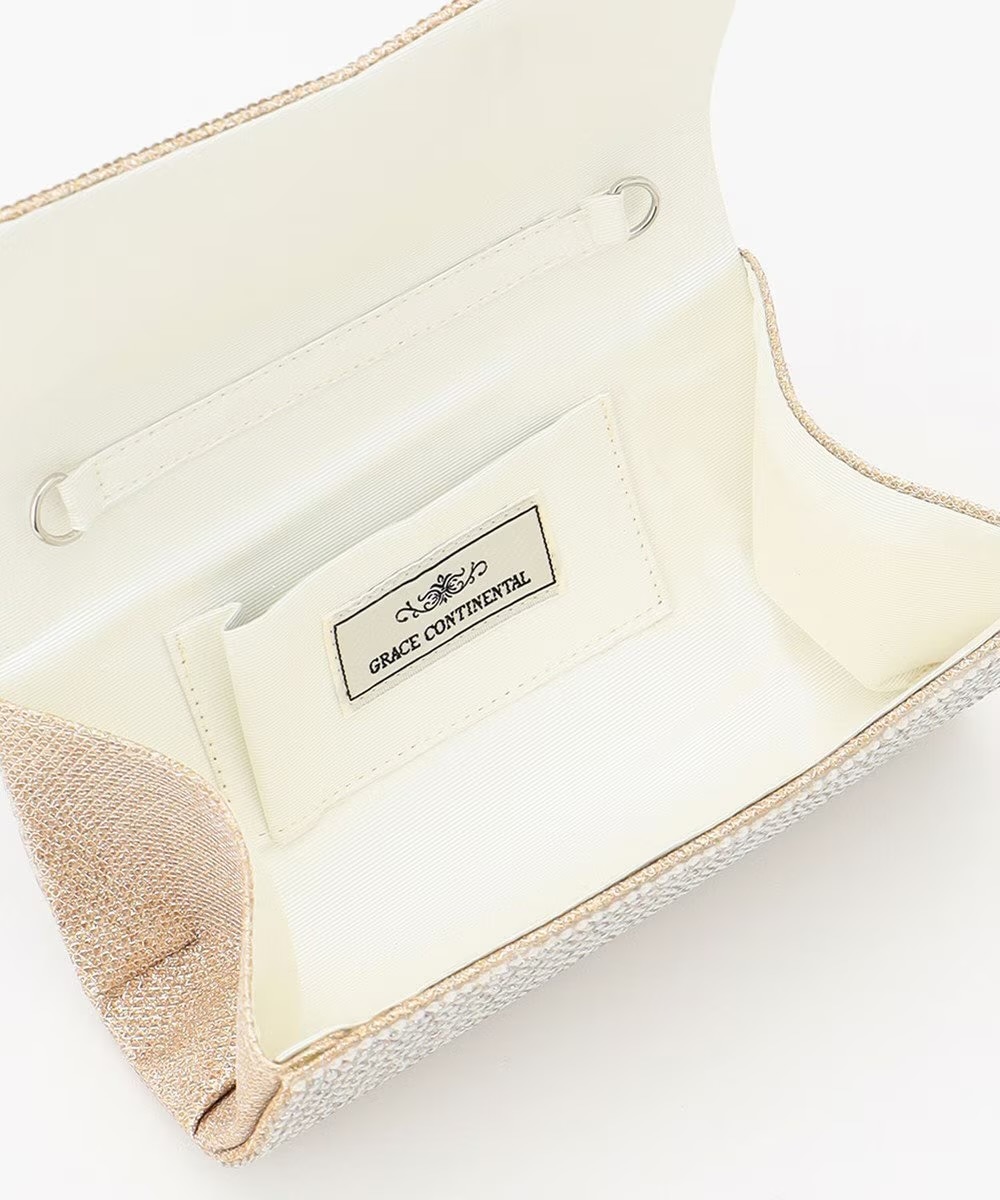 【仙台パルコ】 ラインストーンクラッチバッグ シルバー シルバー F