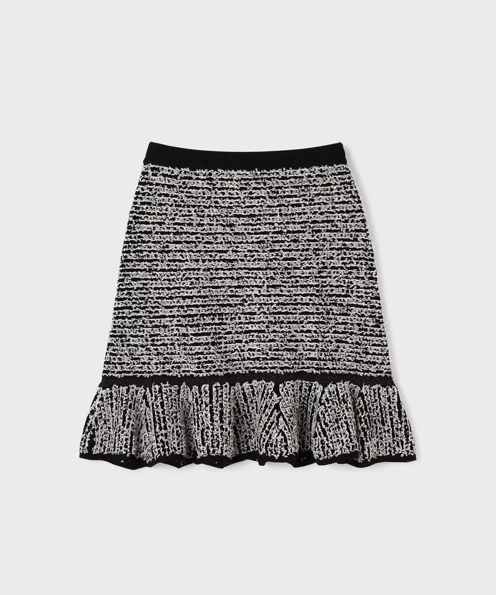 【仙台パルコ】ツイードフレアニットスカート バイカラー 36 バイカラー 36