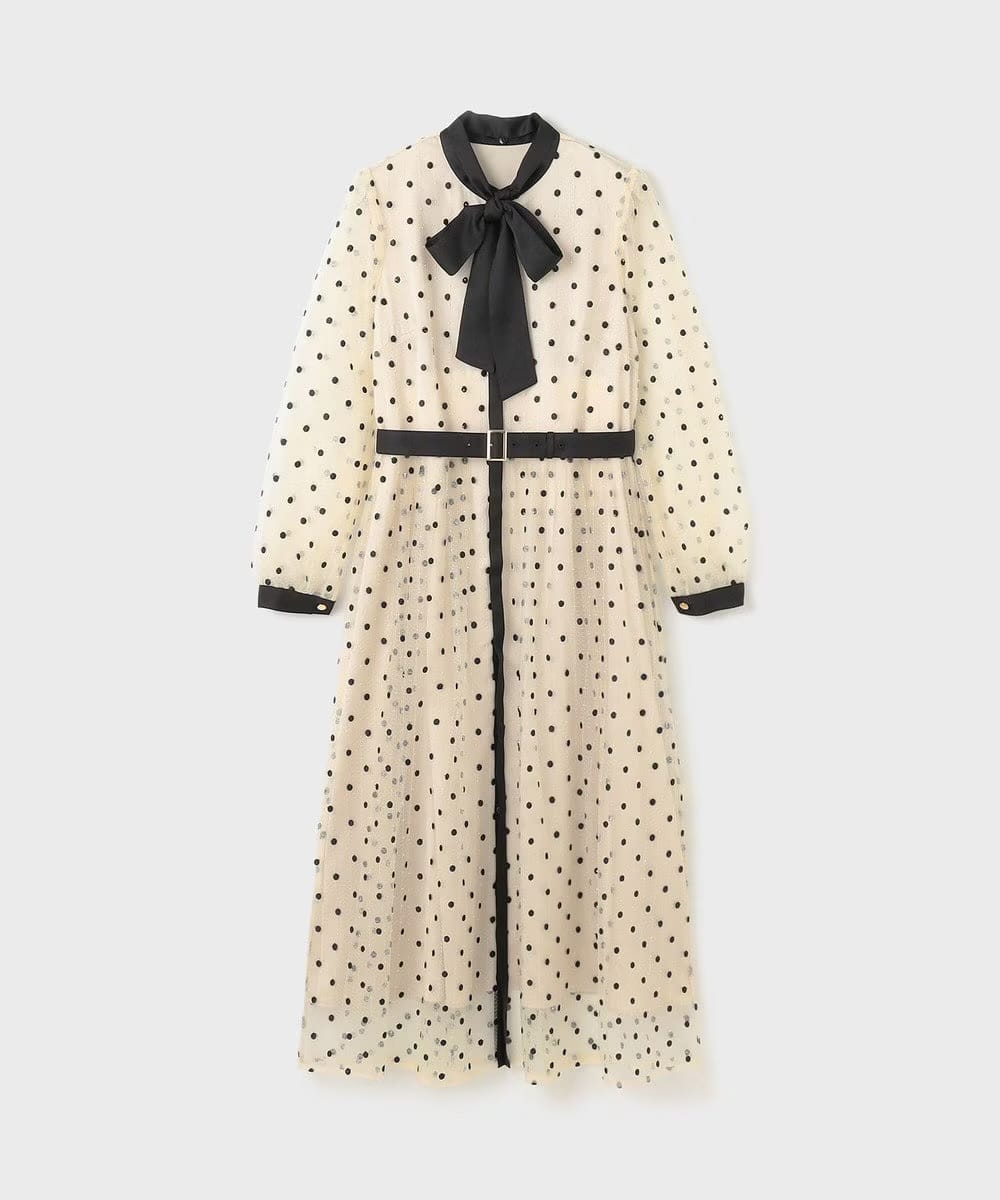 【仙台パルコ】 ビーズ刺繍ドットドレス キナリ 36 キナリ 36