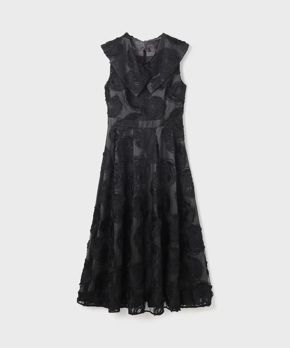 山田様専用 ローズ刺繍ワンピース ブラック 38 ブラック 38