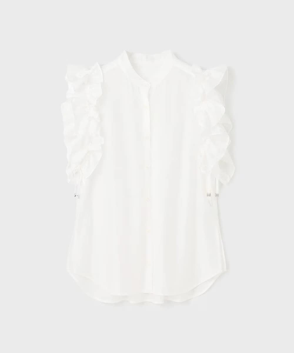  【仙台パルコ】マルチフリルノースリーブブラウス ホワイト 36 ホワイト 36