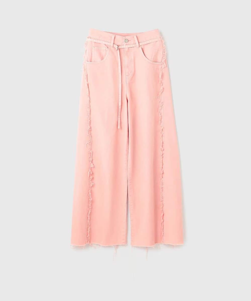 【仙台パルコ】 フリンジバギーパンツ ピンク 36 ピンク 36