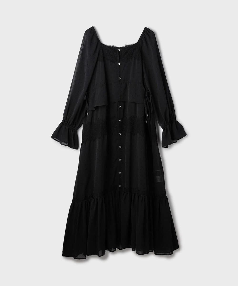 グレースコンチネンタル　花柄ジャガード　配色襟付きワンピース　黒白　38 ⭐︎ Amazon.co.jp: [グレースコンチネンタル] ワンピース フラワー