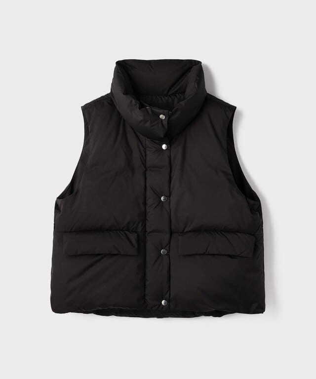 【仙台パルコ】スタンドカラーダウンベスト ブラック 36 ブラック 36