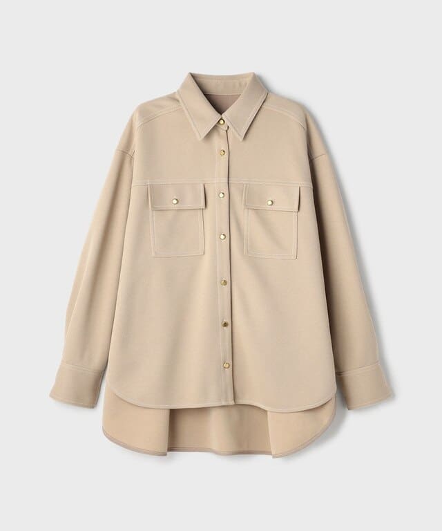 【仙台パルコ】ジャージビッグシャツ ベージュ 36 ベージュ 36