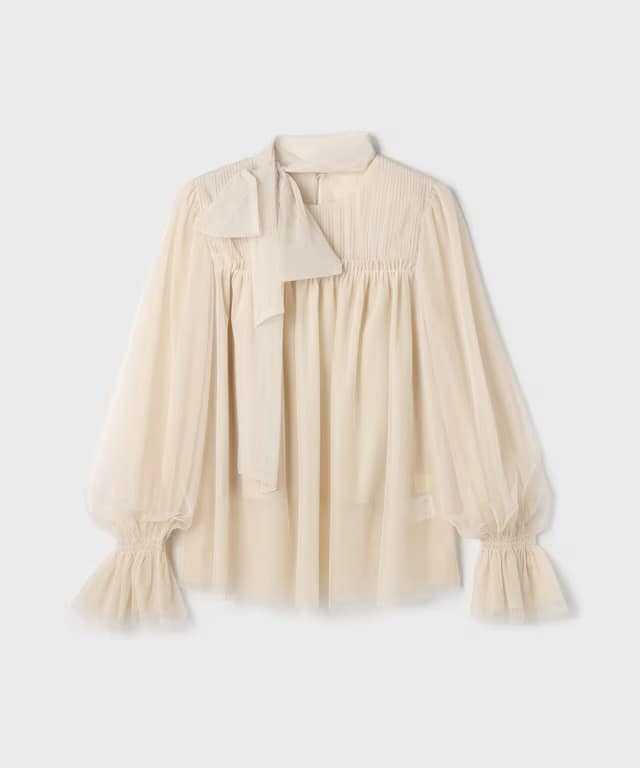 【仙台パルコ】チュールタイブラウス キナリ 36 キナリ 36