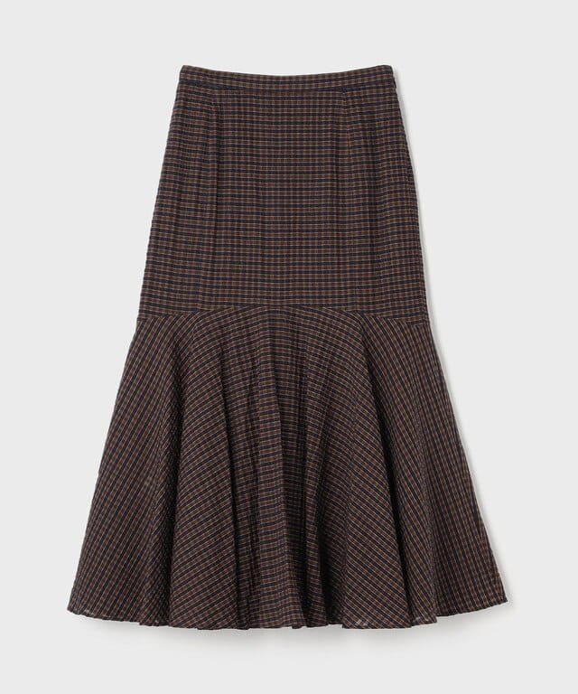 【仙台パルコ】チェックマーメイドスカート  ブラウン 36 ブラウン 36