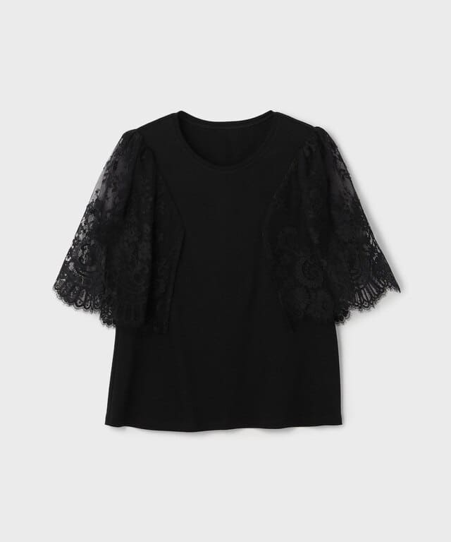 【仙台パルコ】レースフレアカットトップ ブラック 36 ブラック 36