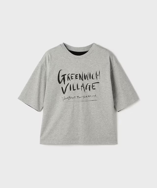 【仙台パルコ】レイヤードロゴTシャツ グレー 36 グレー 36