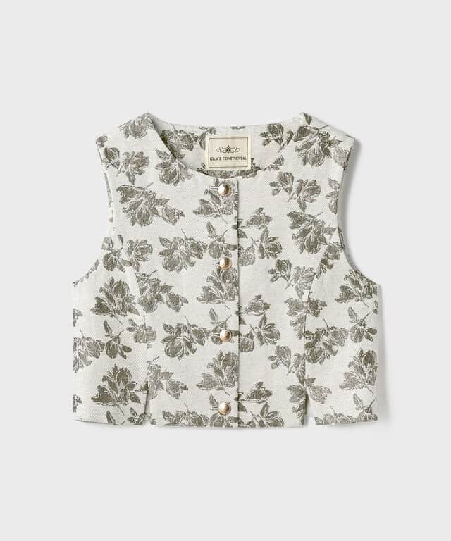 【仙台パルコ】ラメフラワージャガードベスト キナリ 36