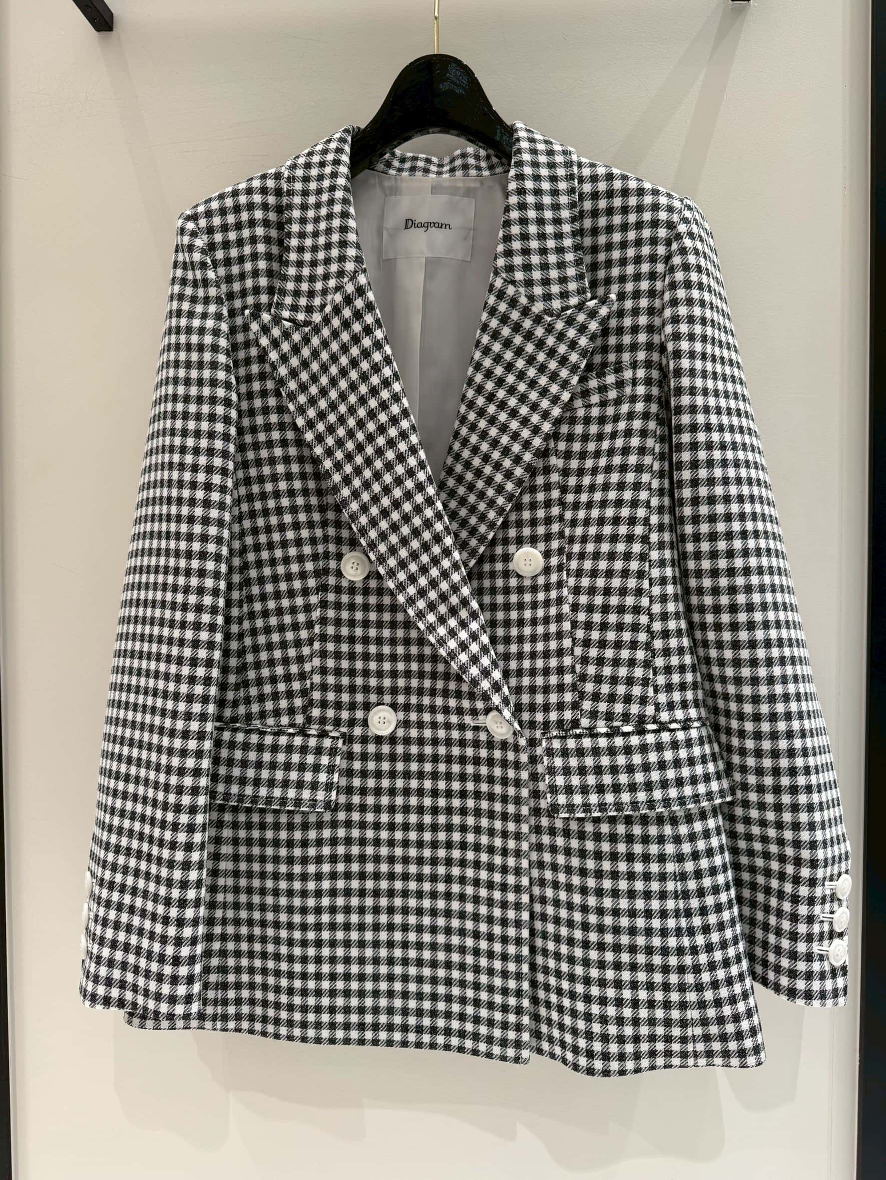 【仙台パルコ】ギンガムダブルジャケット バイカラー 36