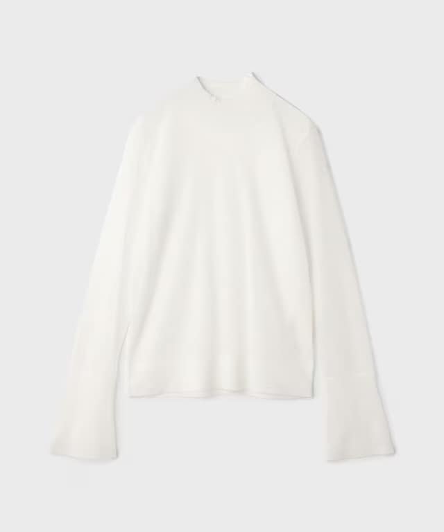 【仙台パルコ】シアーハイネックニットトップ ホワイト 36