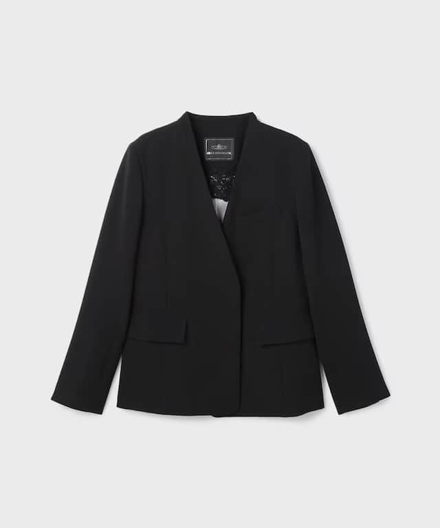 【仙台パルコ】トリアセノーカラージャケット ブラック 36