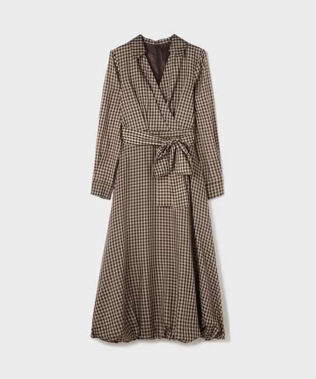 【仙台パルコ】カシュクールバルーンワンピース ブラウン 36