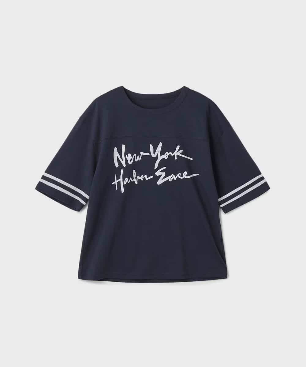 【仙台パルコ】カレッジロゴプリントTシャツ ネイビー 36