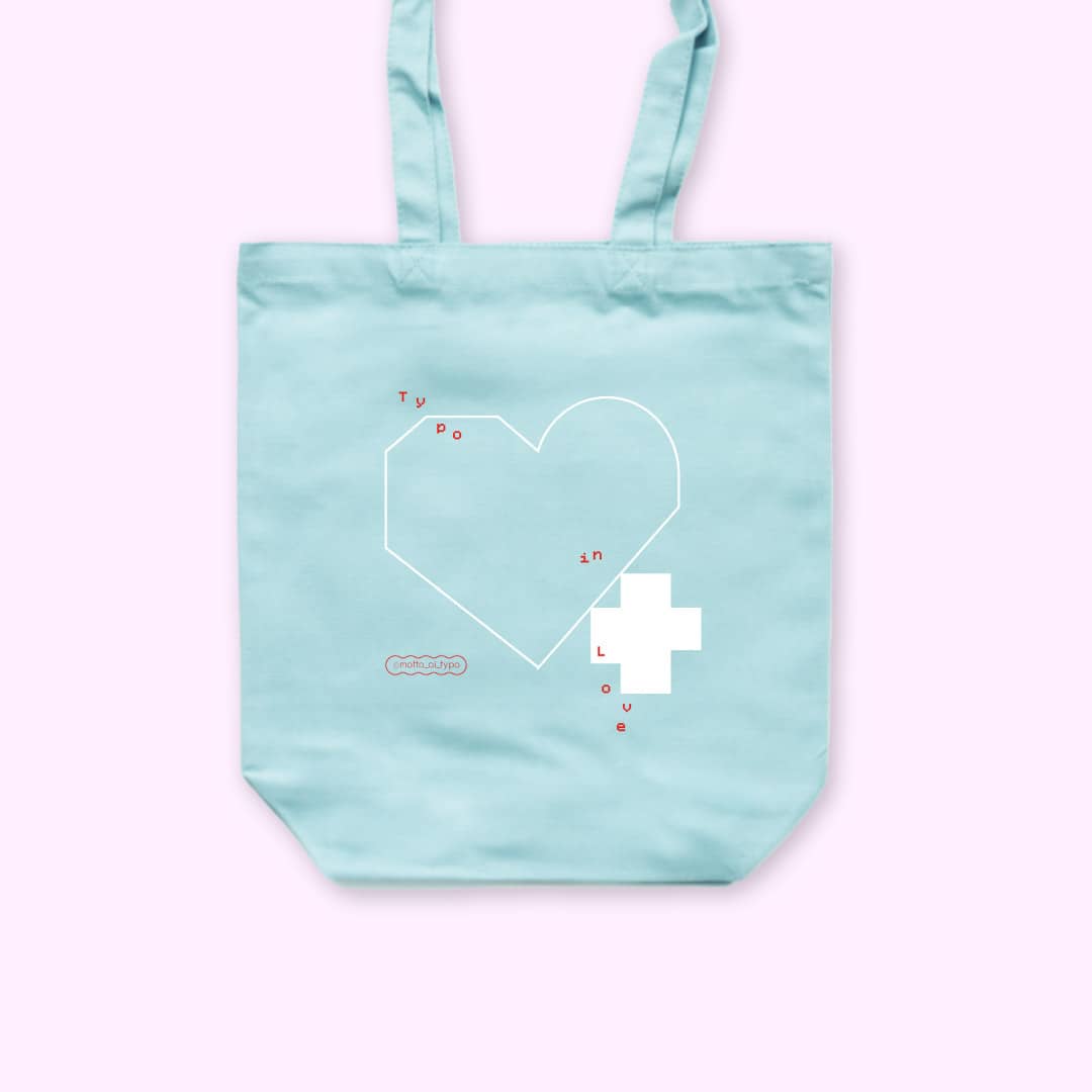【恋するタイポ展】恋するトートバッグ 水色