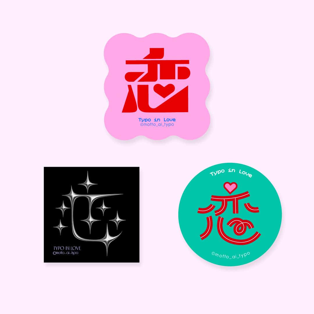 【恋するタイポ展】恋ステッカー　恋セットA