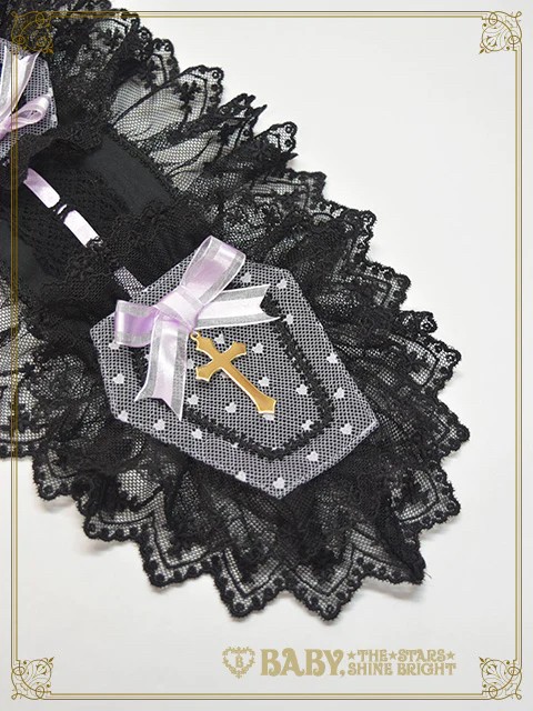 Gothic Noir Princessヘッドドレス(オフ白×オフ白ハートチュール