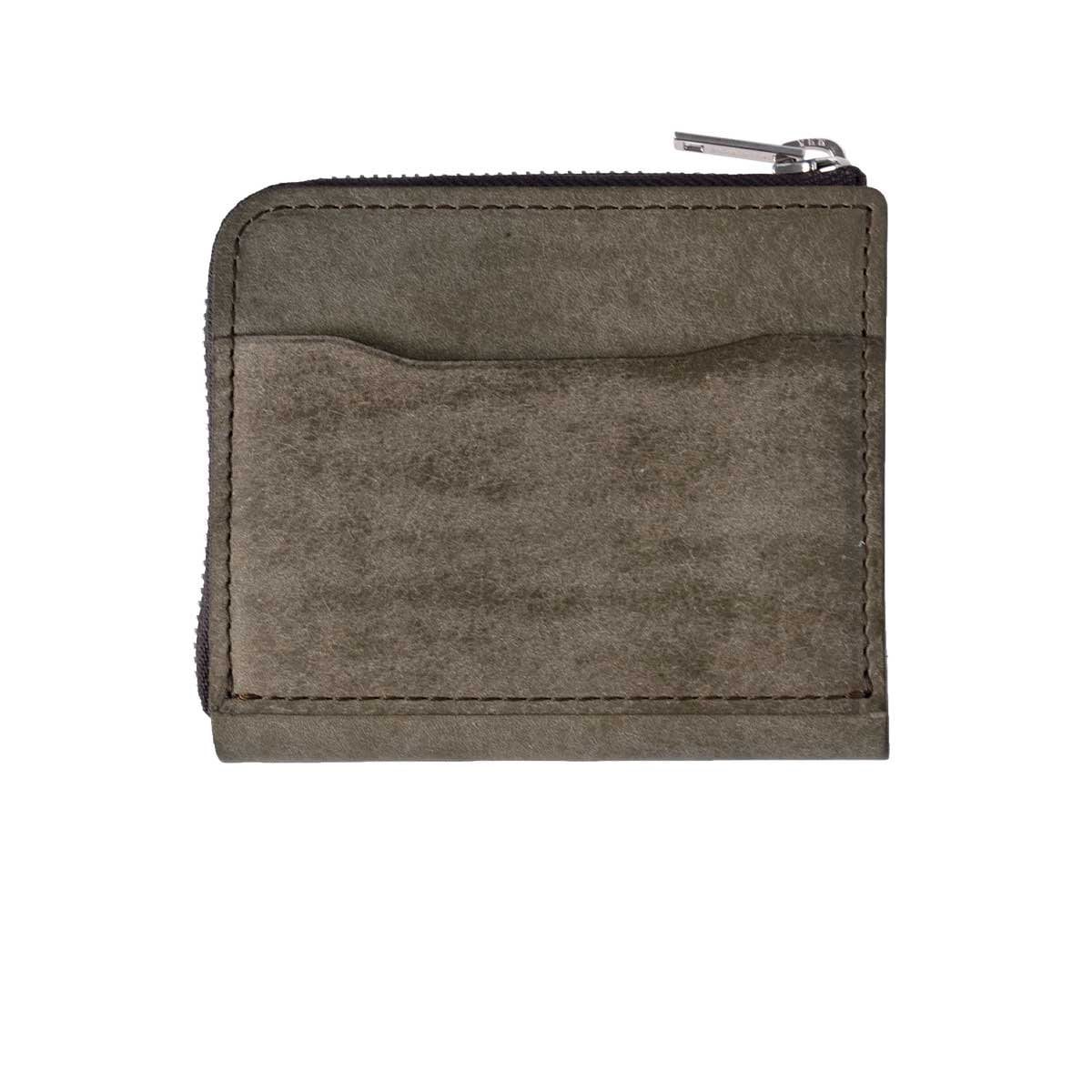 【Pueblo×栃木レザー】 L字ファスナー短財布 グレー ー