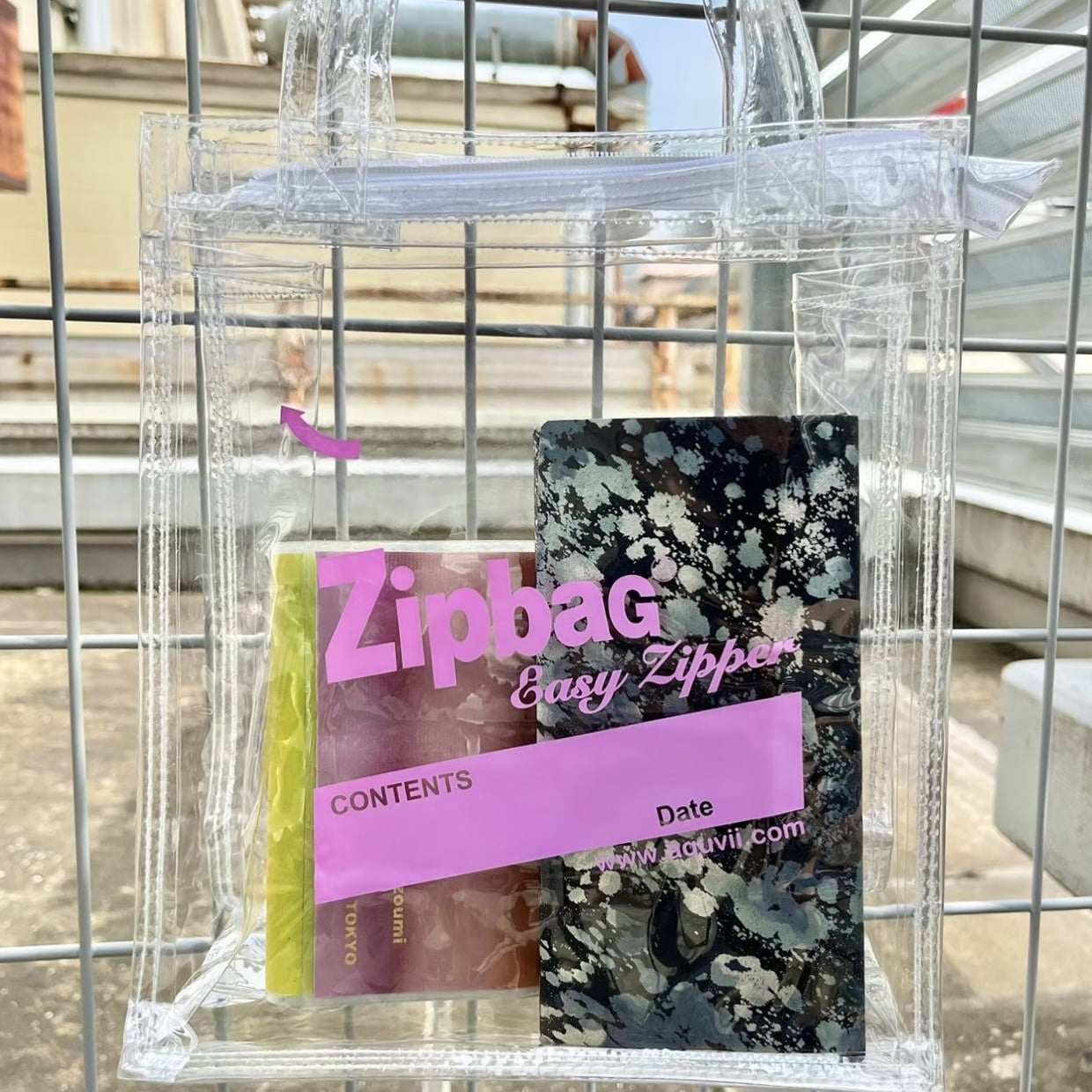 【Aquvii】ZIP BAG  (PURPLE) MINT F