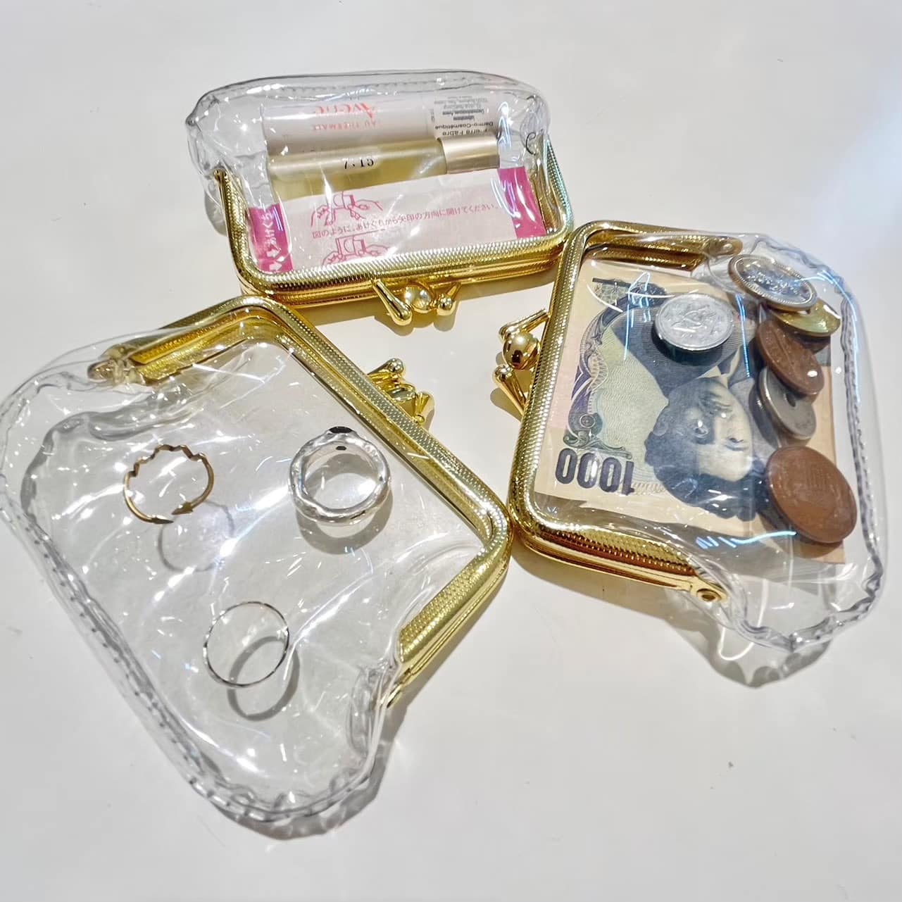 【Aquvii】クリア　ダブルがま口