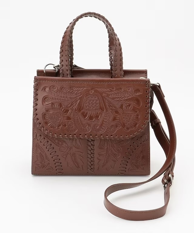 Mini satchel ダークブラウン F