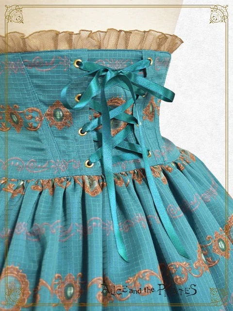 Mistical brilliance Jewely ～秘められた宝石の行方～柄 スカート（エメラルドグリーン） エメラルドグリーン