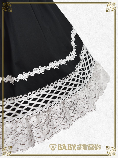 シャーリングプリンセス ジャンパースカート（クロ×白） クロ