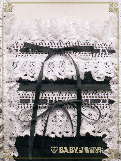 レースフリル ジャンパースカート（クロ×白） クロ×白